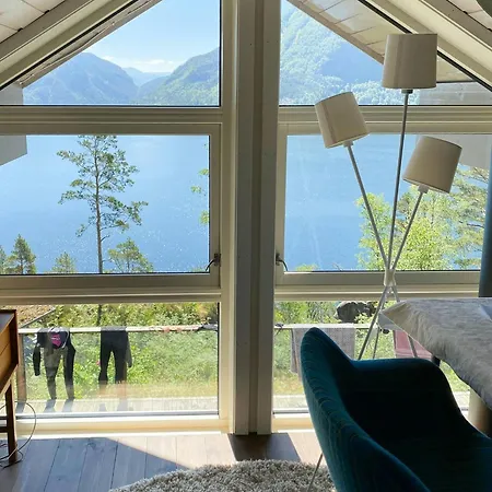 Family With View Over Fjord, Mountain, Wood *
